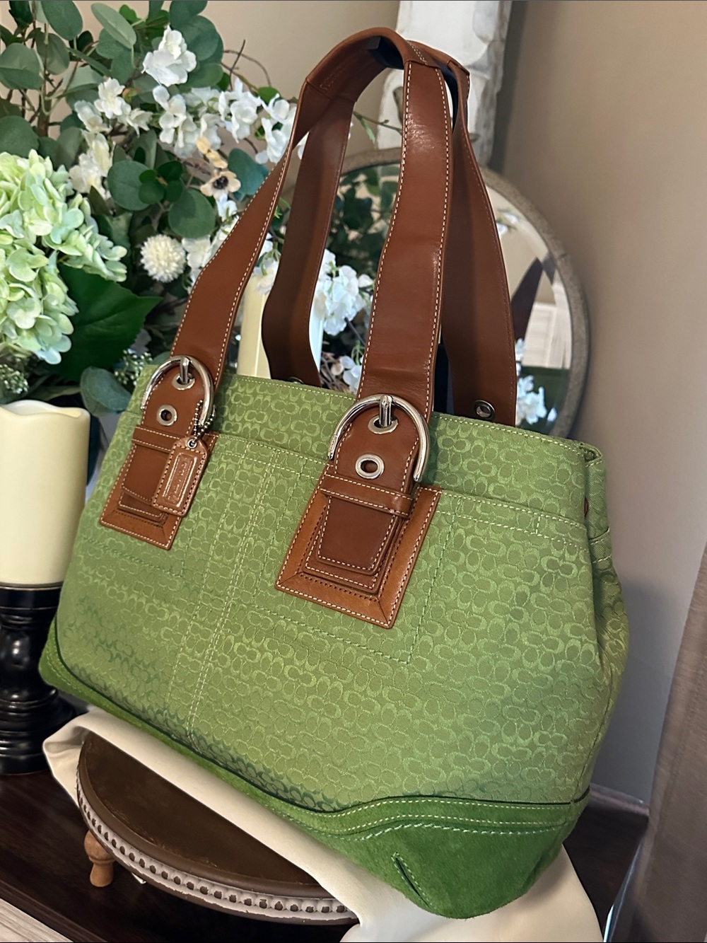 Vintage COACH Y2K Large Soho Signature Jacquard Satchel (Style F10928) - Picture 5 of 16